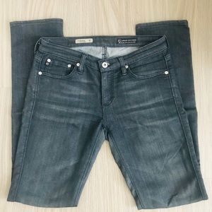 AG Stevie straight jeans in dark grey wash, 27